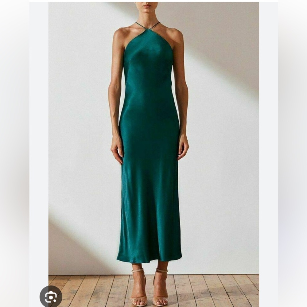 Shona Joy Teal Halter Dress
